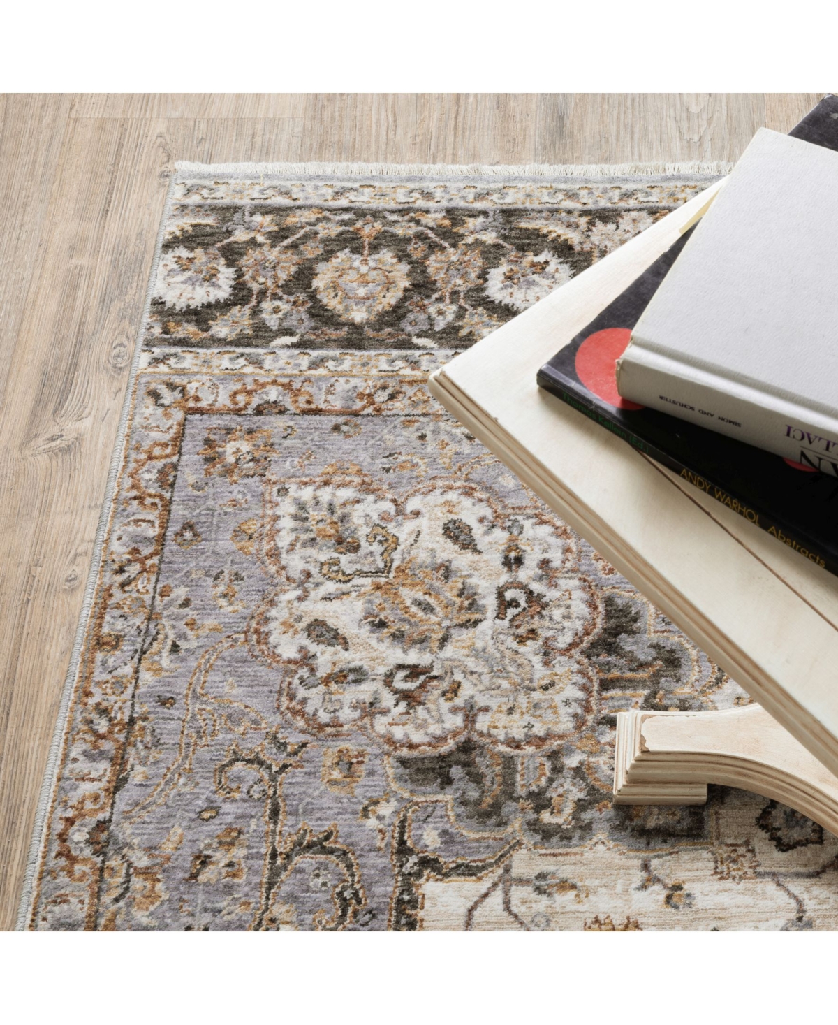 Oriental Weavers Maharaja 660J Ivory and Blue 6'7" x 9'6" Area Rug