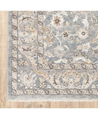 Maharaja 70E Blue and Ivory 2'3" x 7'6" Runner Rug