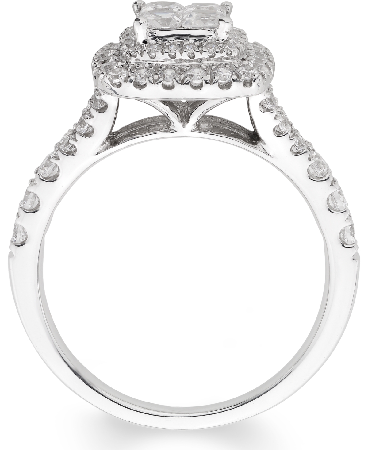 Diamond Princess Halo Engagement Ring (1 ct. t.w.) in 14k- White Gold