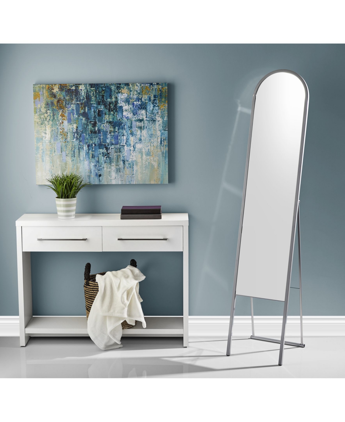 Adesso Adeline Floor Mirror - Silver-Tone