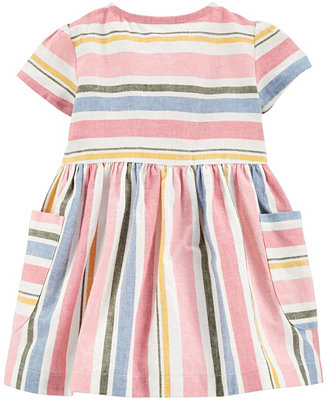Carter's Baby Girl Striped Linen Dress & Reviews - Dresses - Kids - Macy's