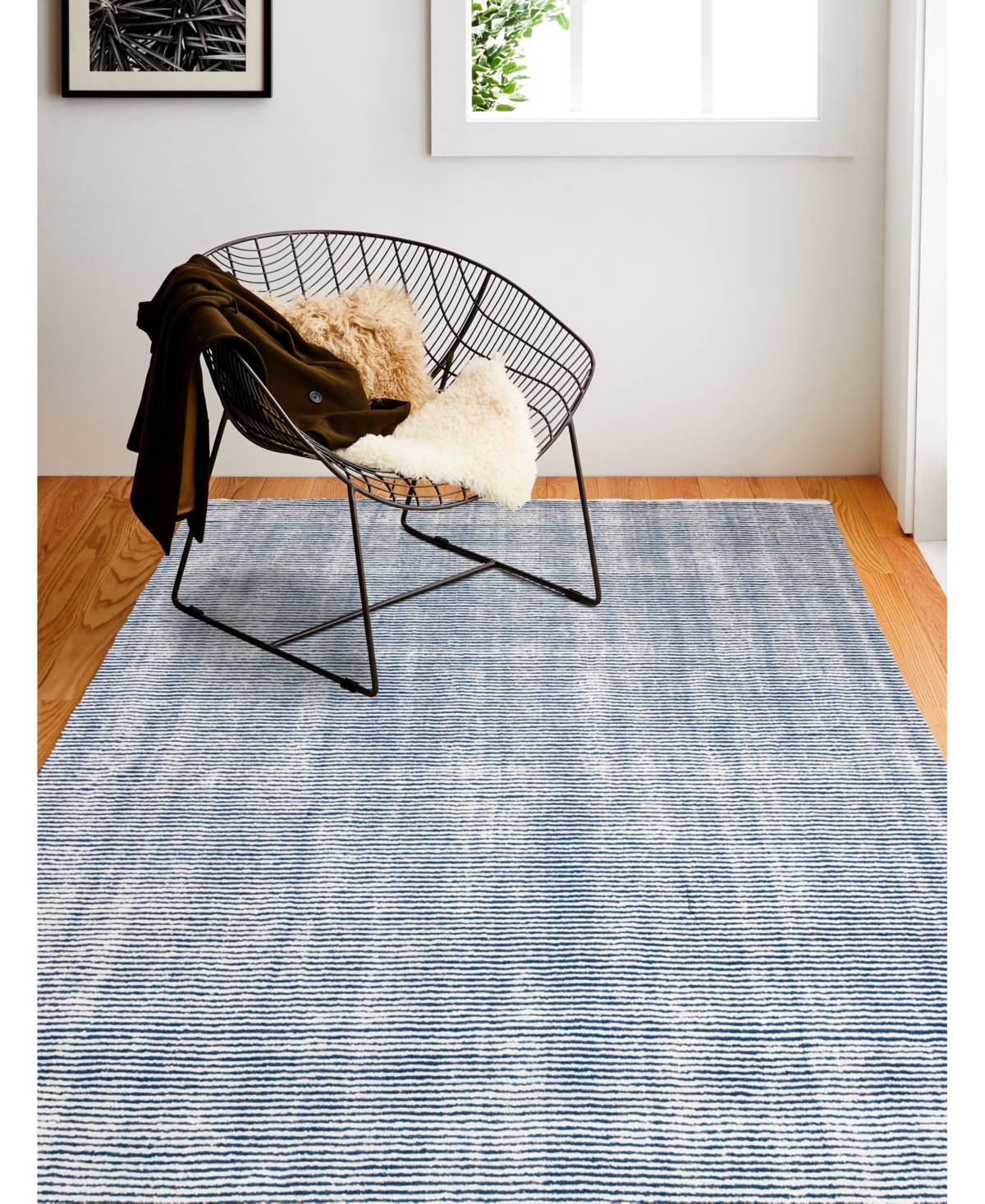 Shop Bb Rugs Bayside Tem-01 Ivory, Navy 5' X 7'6" Area Rug In Ivory,navy