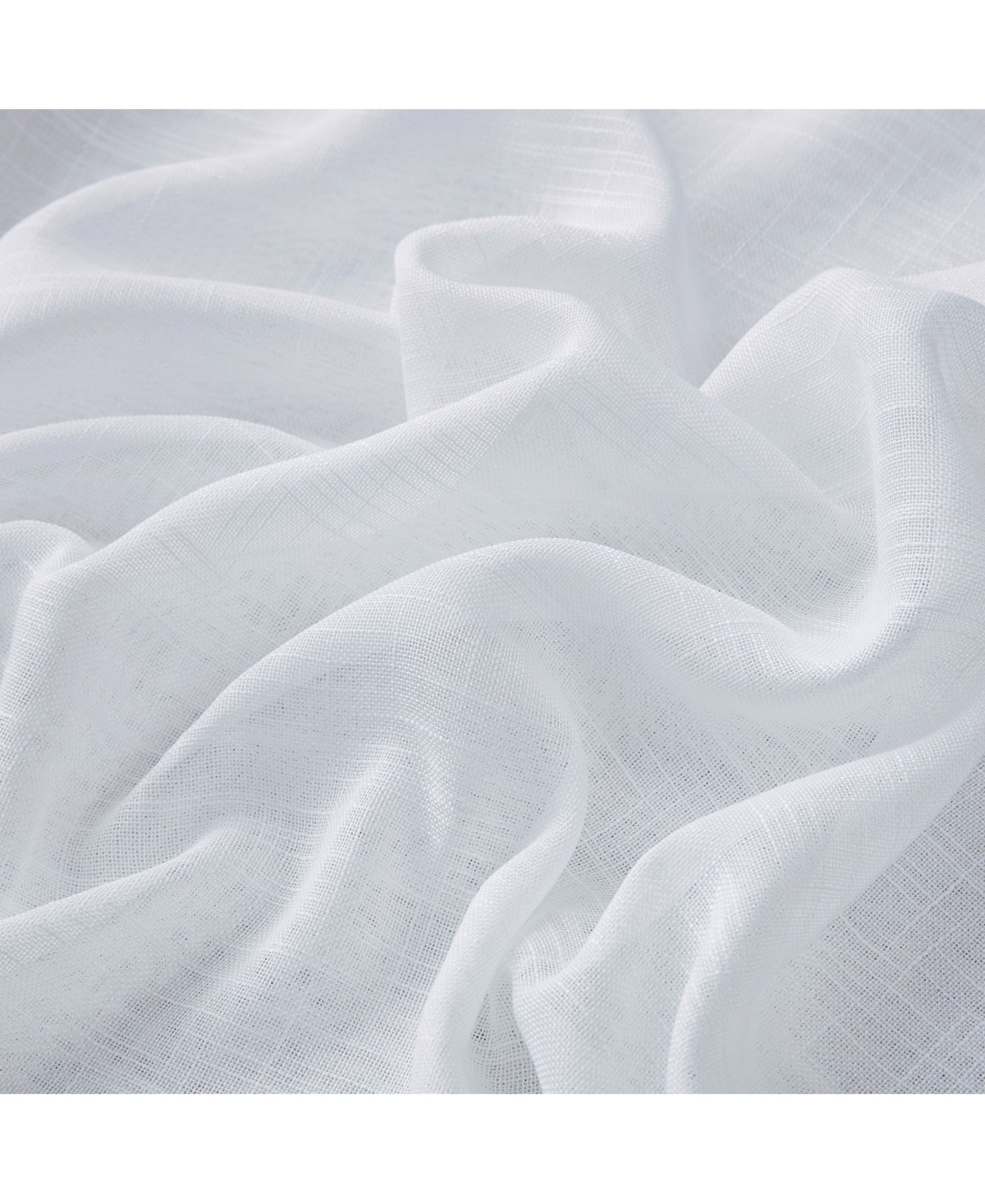 Hlc.me Abbey Faux Linen Textured Semi Sheer Privacy Sun Light Filtering Transparent Window Grommet Curtain Panels