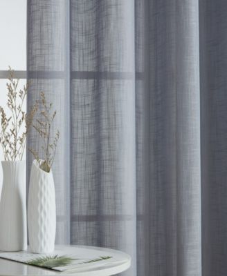 Abbey Faux Linen Textured Semi Sheer Privacy Sun Light Filtering Transparent Window Grommet Long Thick Curtains Drapery Panels for Bedroom & Living Room, 2 Panels