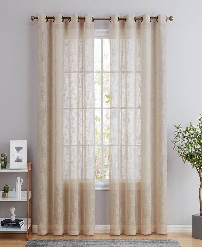 Faux Linen Semi Sheer Grommet Panels, Can You Use Sheers With Grommet Curtains