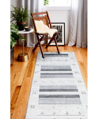 Shop Bb Rugs Land Lnd 02 Ivory Gray Rug In Ivory,grey
