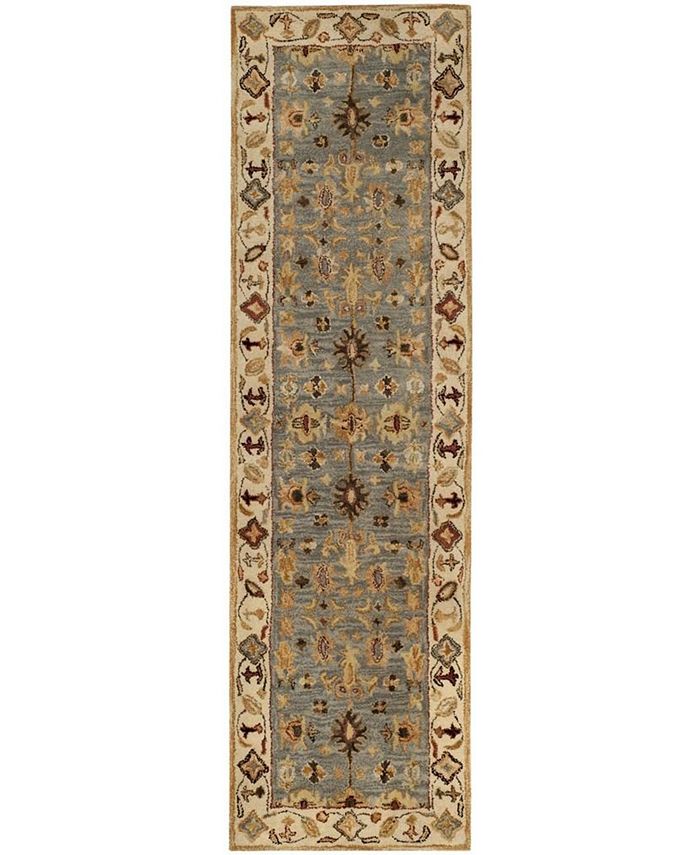 Safavieh Antiquity At847 Blue and Ivory 2'3" x 12' Runner Area Rug