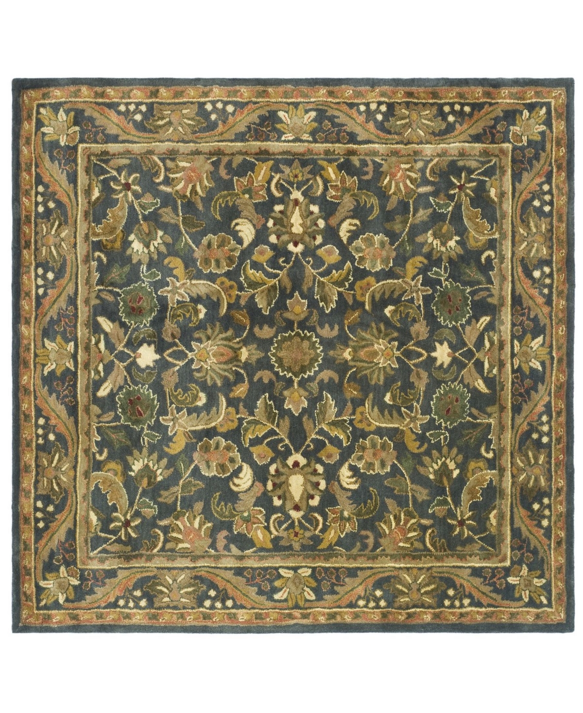 Safavieh Antiquity At52 Blue and Gold 6' x 6' Square Area Rug - Blue