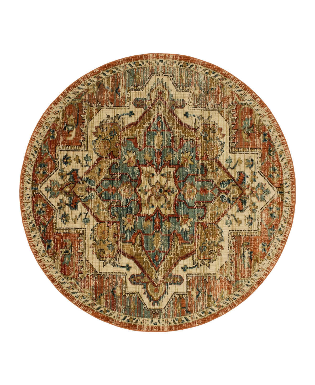 Karastan Elements Kasbar Copper 8' x 8' Round Area Rug - Copper