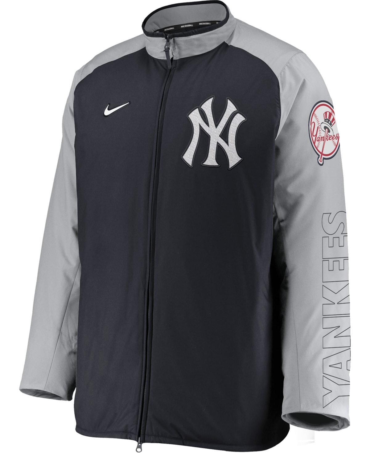 Shop Nike Men's New York Yankees Authentic Collection Dugout Jacket In Navy,gray