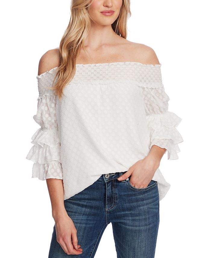 Macy's off deals the shoulder tops
