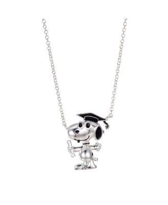 Photo 1 of Silver Plated Peanuts "Snoopy" Graduation Pendant Necklace, 16"+2" for Unwritten