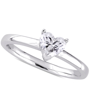image of Diamond Heart Solitaire Engagement Ring (1/2 ct. t.w.) in 14k White Gold