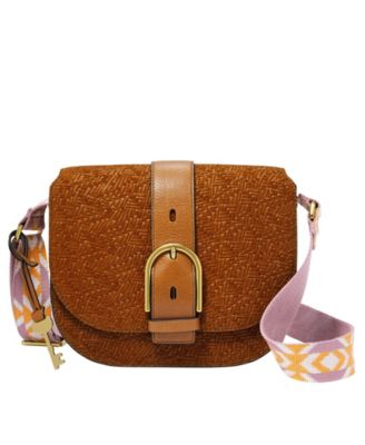 fossil leather shoulder bag