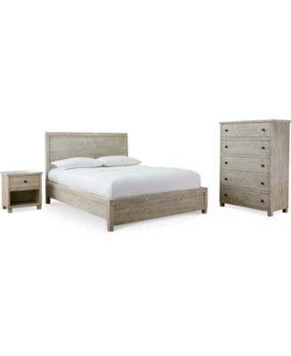 Furniture Canyon White Platform 3-Pc. Bedroom Set (Queen Bed, Chest ...