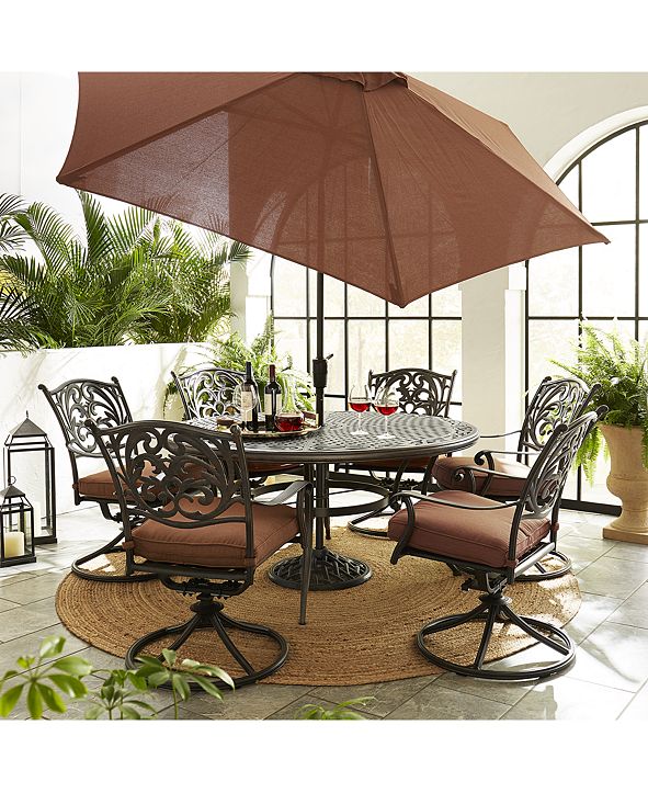 Furniture Cast Aluminum 60" Round Outdoor Dining Table, Created for