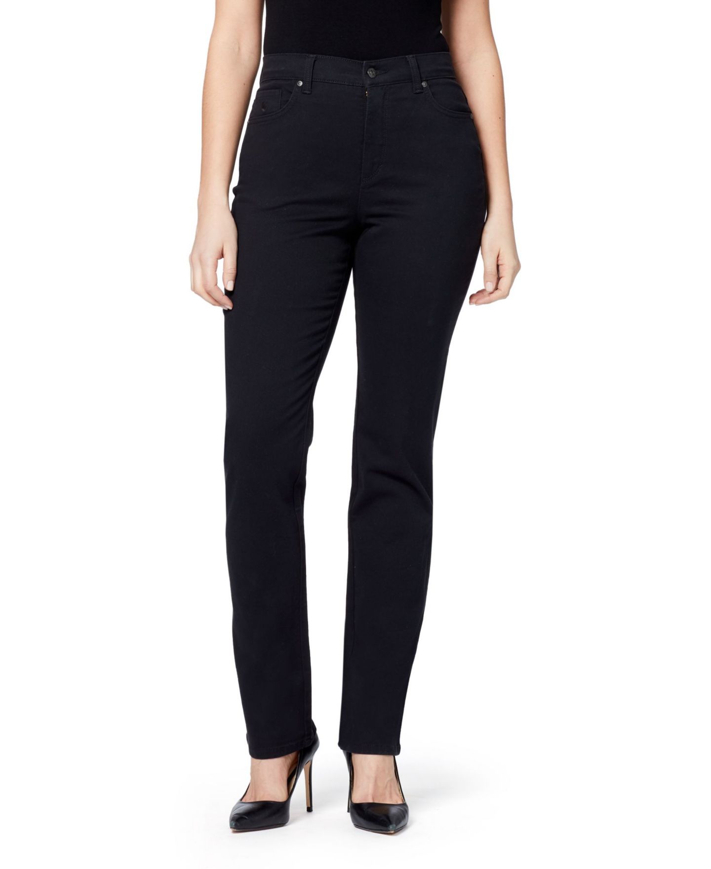Женские джинсы Gloria Vanderbilt Amanda Classic Straight Jeans, in Regular, Short & Long, цвет: Чёрный, вариант 1 — фото 1