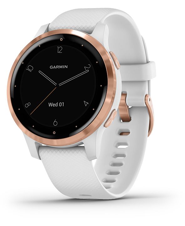 Garmin Unisex vivoactive 4S White Silicone Strap Touchscreen Smart Watch 32mm & Reviews
