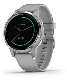 Unisex vivoactive 4S Powder Gray Silicone Strap Touchscreen Smart Watch 40mm