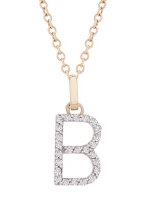 Diamond Initial Pendant Necklace (1/10 ct. t.w.) in 14k Gold, 17" + 1" Extender