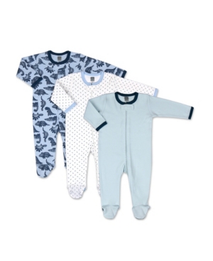 image of The Peanutshell Baby Boys Dinos and Dots 3 Pack Sleepers