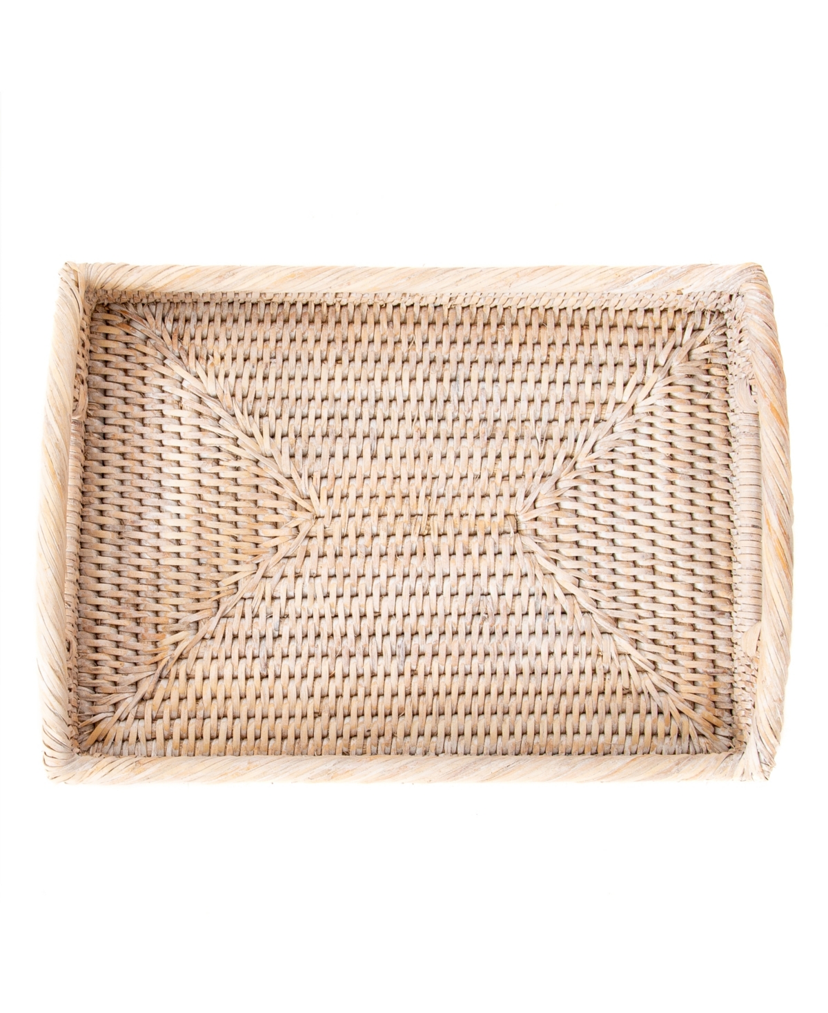 Artifacts Trading Company Rattan Rectangular Vanity Tray with High Handles