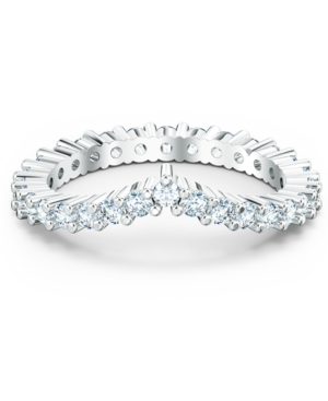image of Swarovski Silver-Tone Crystal V-Ring