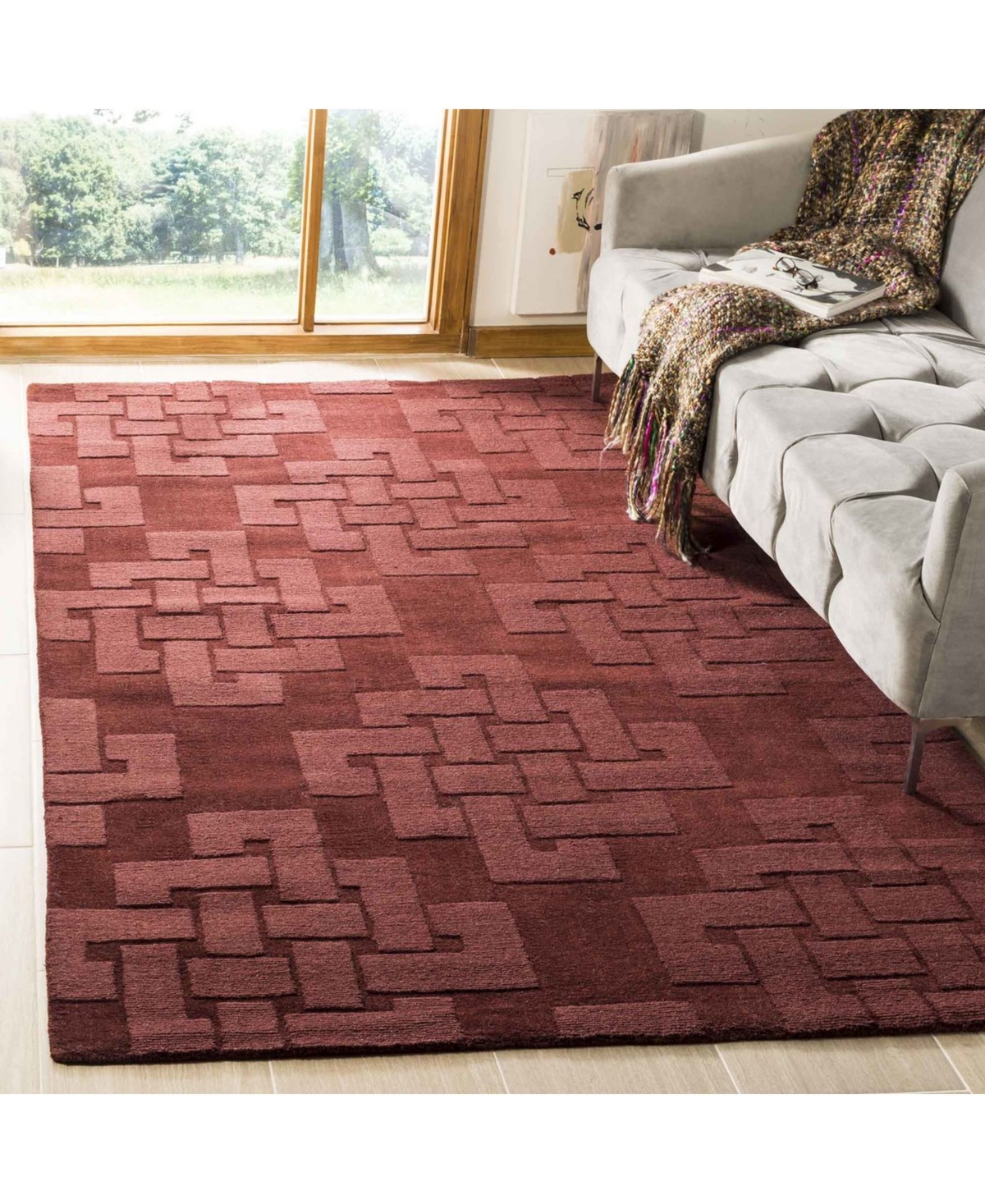 Martha Stewart Collection Knot MSR4950DArea Rug - Burgundy