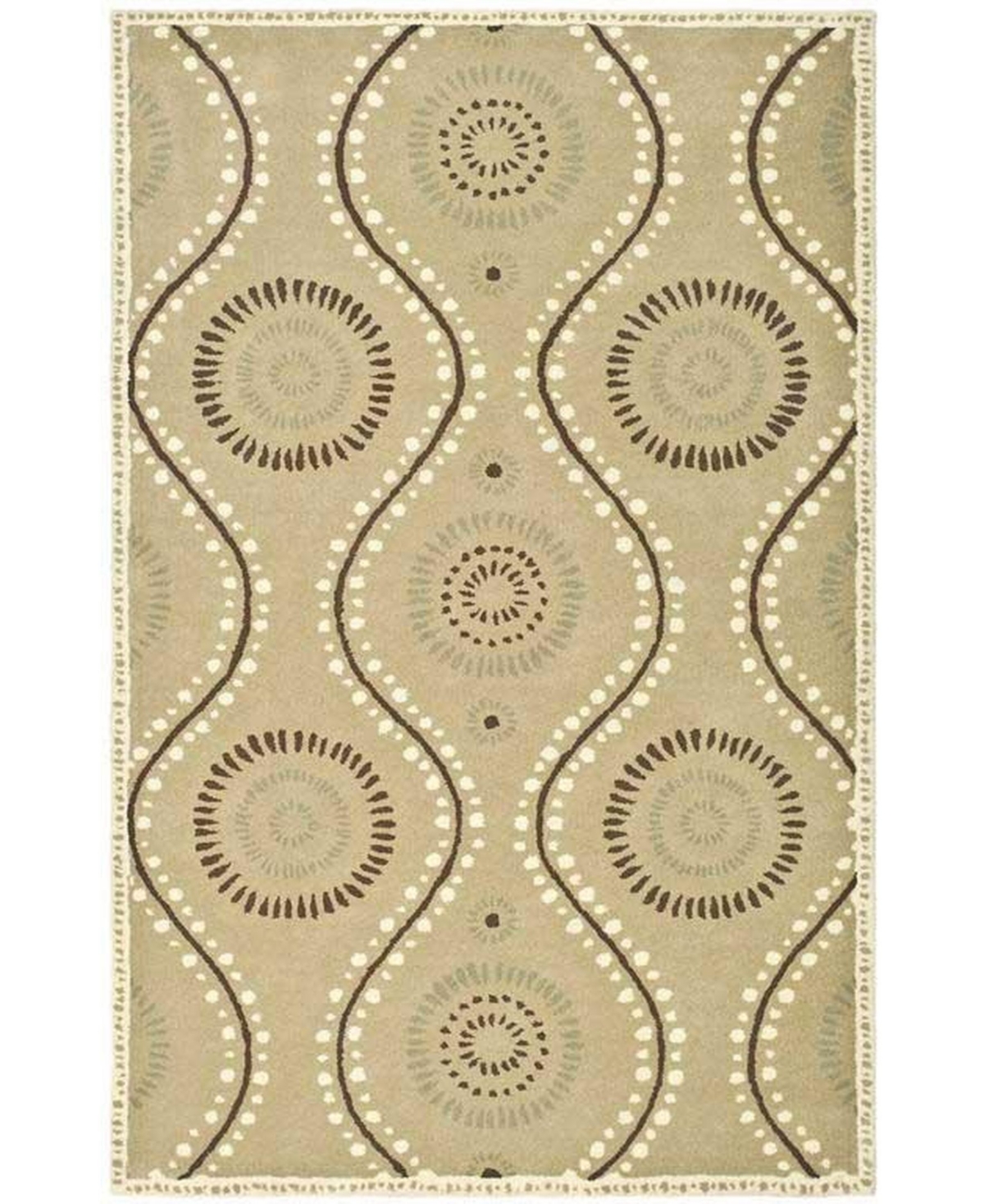 Martha Stewart Collection Ogee Dot MSR4532B Tan 9' x 12' Area Rug - Tan