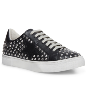 image of Steven New York Women-s Riled Studded Lace-up Sneakers