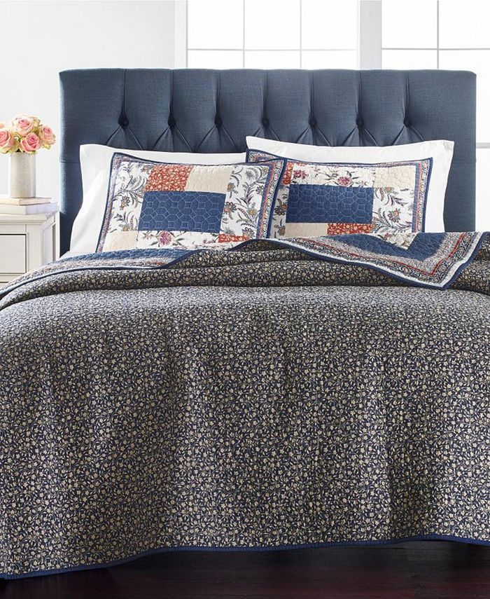 Martha Stewart Collection Mind Your Manor Floral Patchwork Quilt and