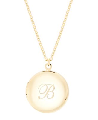 14K Gold Plated Isla Initial Long Locket Necklace