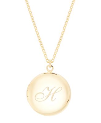 14K Gold Plated Isla Initial Long Locket Necklace