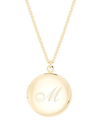 14K Gold Plated Isla Initial Long Locket Necklace