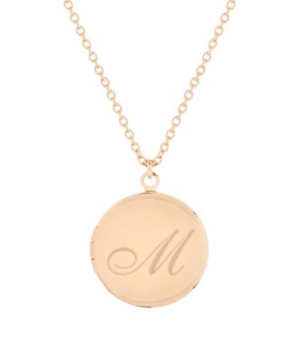 14K Gold Plated Isla Initial Long Locket Necklace
