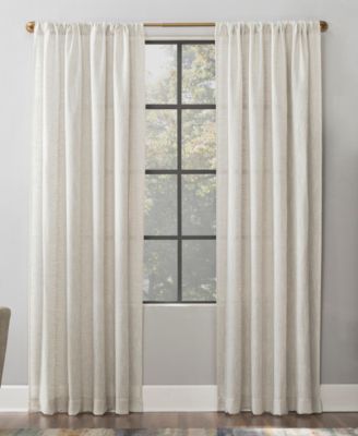 Scott Living Wallis Textured Linen Blend Sheer Curtain Collection In Gray