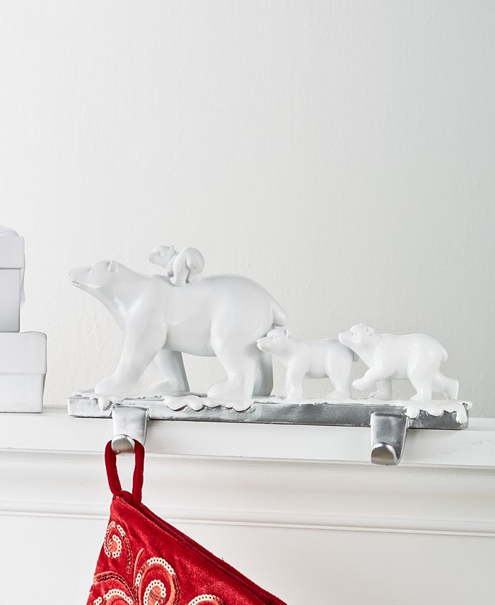 Holiday Lane Holiday Chalet You Stay, Polar Bear Family Stocking Holder