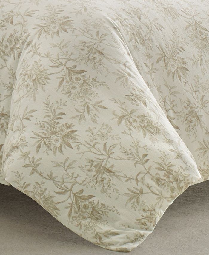 Laura Ashley Faye Toile Flannel Full/Queen Duvet Set Macy's