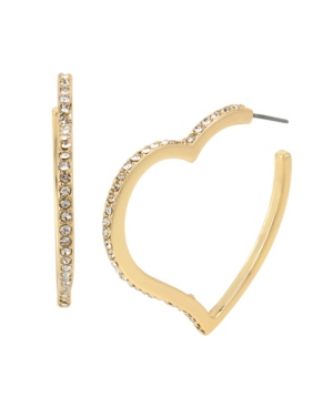 image of Jessica Simpson Stone Heart Hoop Earrings