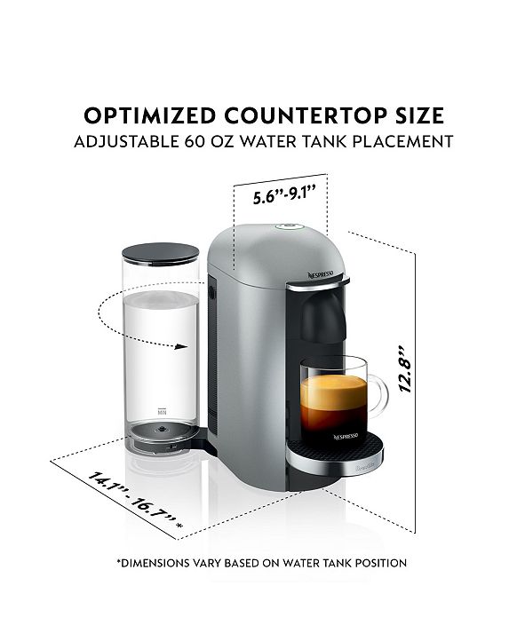 Nespresso VertuoPlus Deluxe Coffee & Espresso Maker by Breville, Silver