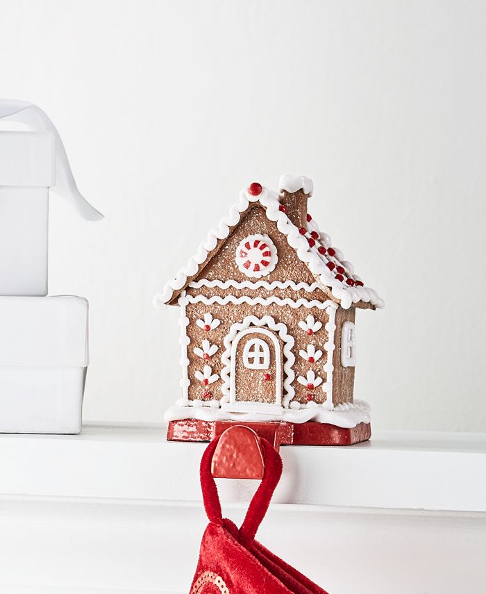 Holiday Lane Christmas Cheer Gingerbread House Stocking Holder, Created