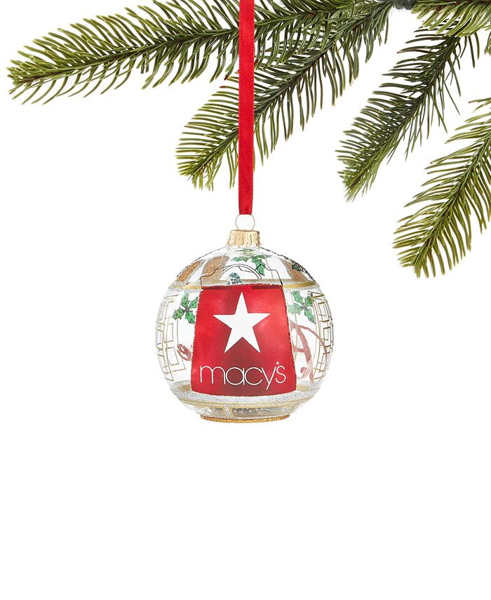 Macy s Holiday Lane Ball Ornament with Store Window Design and