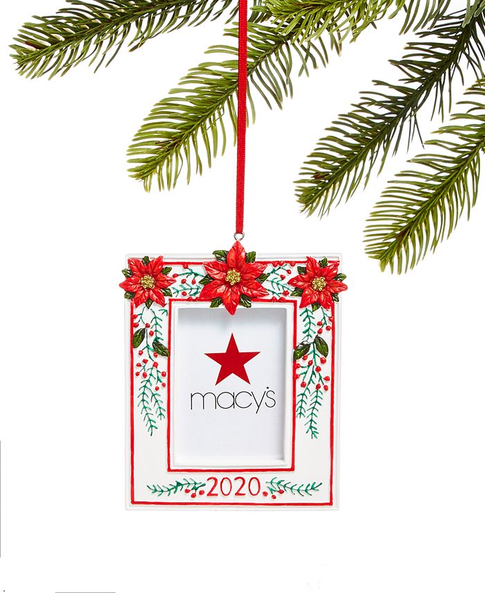 Holiday Lane Santa's Favorites 2020 Poinsettia Picture Frame Ornament