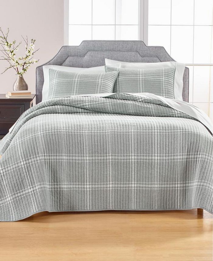 Martha Stewart Collection Heather Plaid Flannel Twin/Twin XL Quilt