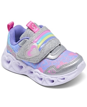 image of Skechers Toddler Girl-s Rainbow Strap Light-Up Stay-Put Closure Running Sneakers from Finish Line