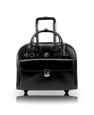 Edgebrook Leather Wheeled Laptop Briefcase