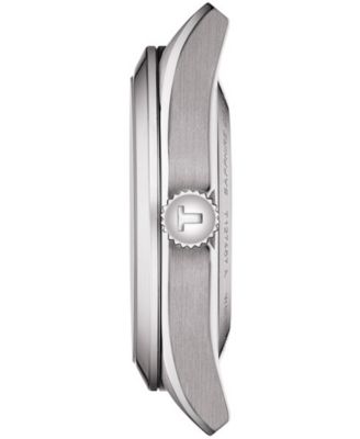 Men's Swiss Automatic Powermatic 80 Silicium Black Leather Strap Watch 40mm