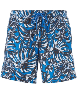 Boss Men's Leaffish Drawstring-Waist Swim Shorts