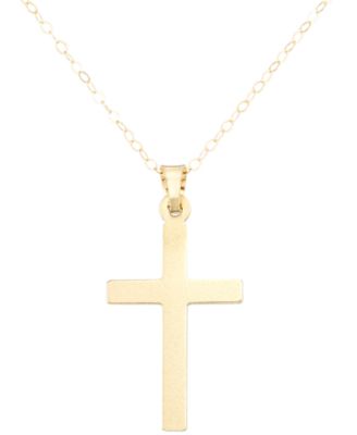 Textured Cross 18" Pendant Necklace 