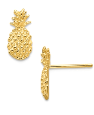image of Pineapple Stud Earrings in 14k Gold